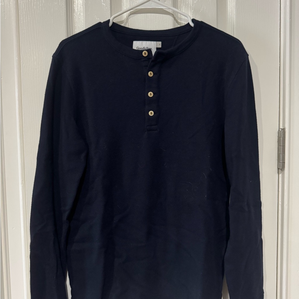 Goodfellow & Co Dark Blue Long Sleeve Henley